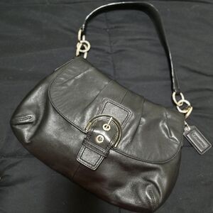 Coach Black Leather Shoulder Bag